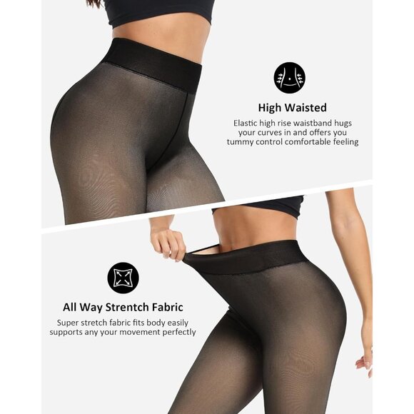 Winter Warm Fleece Lined Leggings Women Thick Thermal Velvet Tights Cozy Wear - Picture 3 of 7